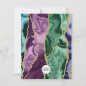 Save The Date Aquarelle Peacock Agate V1 (10,8 x 14 cm) (Dos)