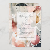Save The Date Aquarelle Peinture Script Pastel Photo Mariage (Devant / Derrière)