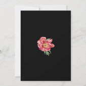Save The Date Aquarelle Peonies rose Fleurs Mariage Noir (Dos)