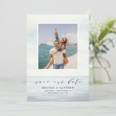 Save The Date Aquarelle photo de la scène océanique (Debout devant)