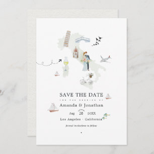 Save The Date Aquarelle photo de mariage de destination italienn