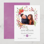 Save The Date Aquarelle Photo de mariage de fleurs sauvages (Devant / Derrière)