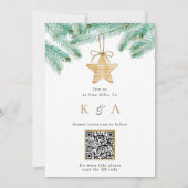 Save The Date Aquarelle Pine Boughs Mariage d'hiver Photo (Dos)