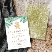 Save The Date Aquarelle Pine Boughs Noël Mariage d'hiver