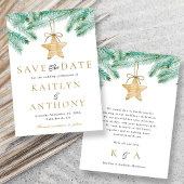 Save The Date Aquarelle Pine Boughs Noël Mariage d'hiver