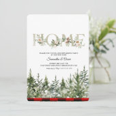 Save The Date Aquarelle Pine verte et Buffle rouge Plaid (Debout devant)