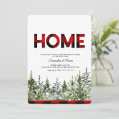 Save The Date Aquarelle Pine verte et Buffle Rouge Plaid Sa (Debout devant)