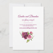Save The Date Aquarelle Pink Peonies Mariage rustique (Dos)