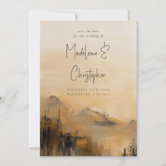 Save The Date Aquarelle pittoresque Automne Mariage extérieur de (Devant)