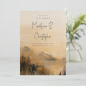 Save The Date Aquarelle pittoresque Automne Mariage extérieur de (Debout devant)