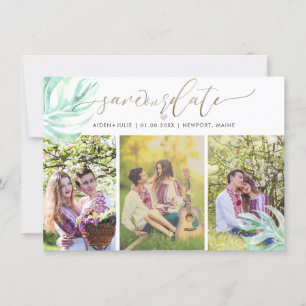 Save The Date Aquarelle PixDezines Monstera Enregistrer la date