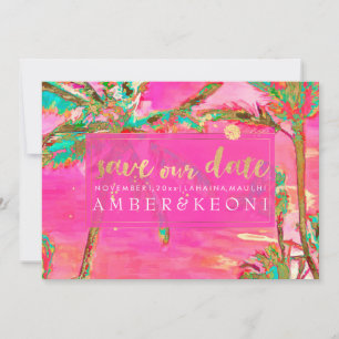 Save The Date Aquarelle PixDezines Vintage Hawaii/Enregistrer la