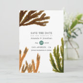 Save The Date Aquarelle Plage d'algues Mariage à thème (Debout devant)