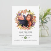 Save The Date Aquarelle Plage d'algues Photo Mariage à thème (Debout devant)