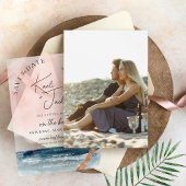 Save The Date Aquarelle Plage Palmiers Photo Sous-sol Mariage