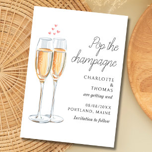 Save The Date Aquarelle Pop Le Mariage Script Champagne