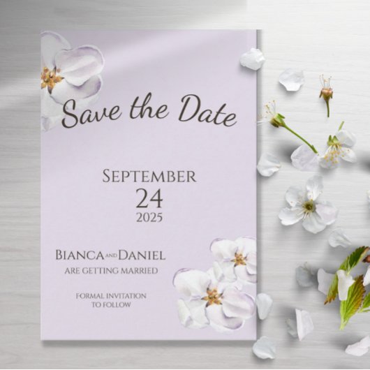 Save The Date aquarelle printemps fleur Enregistrer la date