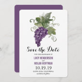 Save The Date Aquarelle Raisins Vignoble Enregistrer la date (Devant / Derrière)
