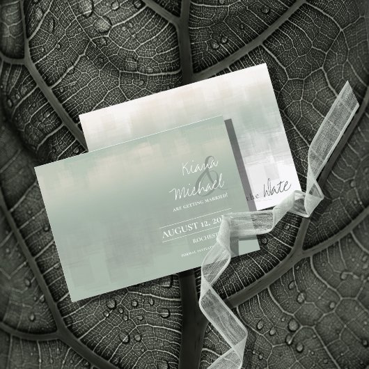 Save The Date Aquarelle Réflexions Mariage Sage ID774