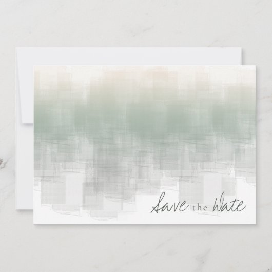 Save The Date Aquarelle Réflexions Mariage Sage ID774 (Devant)