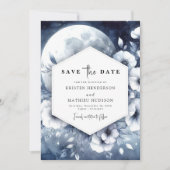 Save The Date Aquarelle Romance Mariage Lune (Devant)