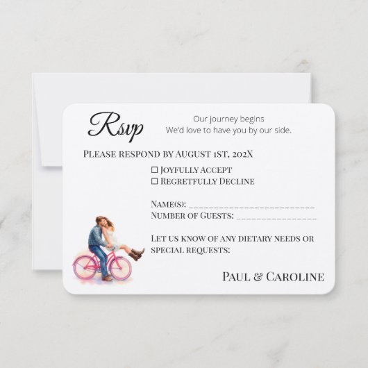 Save The Date Aquarelle romantique Décontractée moderne Couple A (Devant)