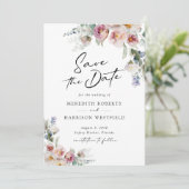 Save The Date Aquarelle romantique Floral Eucalyptus Mariage (Debout devant)