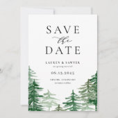 Save The Date Aquarelle romantique Forêt de bois (Devant)