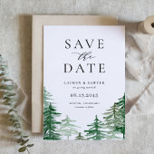 Save The Date Aquarelle romantique Forêt de bois