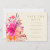 Save The Date Aquarelle rose chic moderne Floral Mariage élégant (Devant)
