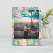 Save The Date Aquarelle rose | Enregistrer la date (Debout devant)