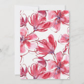 Save The Date Aquarelle Rose Et Fleurs Rouge (Dos)