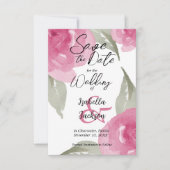 Save The Date Aquarelle rose Floral (Devant)