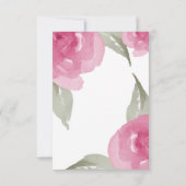Save The Date Aquarelle rose Floral (Dos)