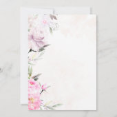 Save The Date Aquarelle rose Floral Mariage élégant (Dos)