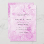 Save The Date Aquarelle rose Kendall Mariage élégant (Devant / Derrière)