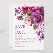 Save The Date Aquarelle rose moderne Mariage floral (Devant)