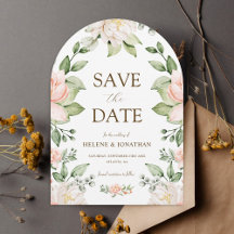 Aquarelle rose pâle Floral Mariage élégant