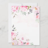 Save The Date Aquarelle rose pâle Mariage de verdure Florale (Dos)