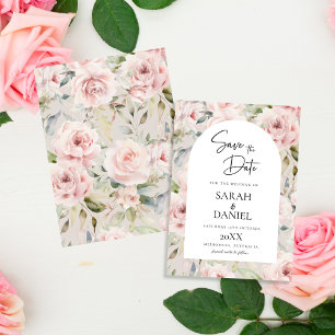 Save The Date Aquarelle Rose Poussiéreuse Mariage Rose Clair