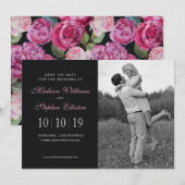 Save The Date Aquarelle rose rose - Enregistrer la date (Devant / Derrière)