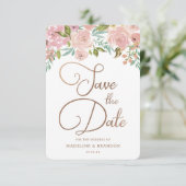 Save The Date Aquarelle Rose Vintage Dusty rose (Debout devant)