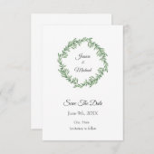 Save The Date Aquarelle Rosemary Wreath Enregistrer La Date (Devant / Derrière)