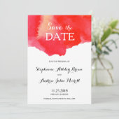 Save The Date Aquarelle rouge romantique Enregistrer la date (Debout devant)