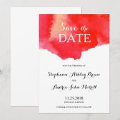 Save The Date Aquarelle rouge romantique Enregistrer la date (Devant / Derrière)
