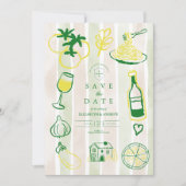 Save The Date Aquarelle Russe Italien Mariage (Devant)