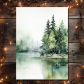 Save The Date Aquarelle Rustic Lake Woodland Forest Mariage
