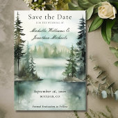 Save The Date Aquarelle Rustic Mountain Lake Mariage forestier