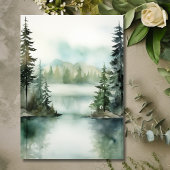 Save The Date Aquarelle Rustic Mountain Lake Mariage forestier