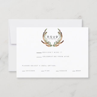 Save The Date Aquarelle Rustique Antler | RSVP | MARIAGE